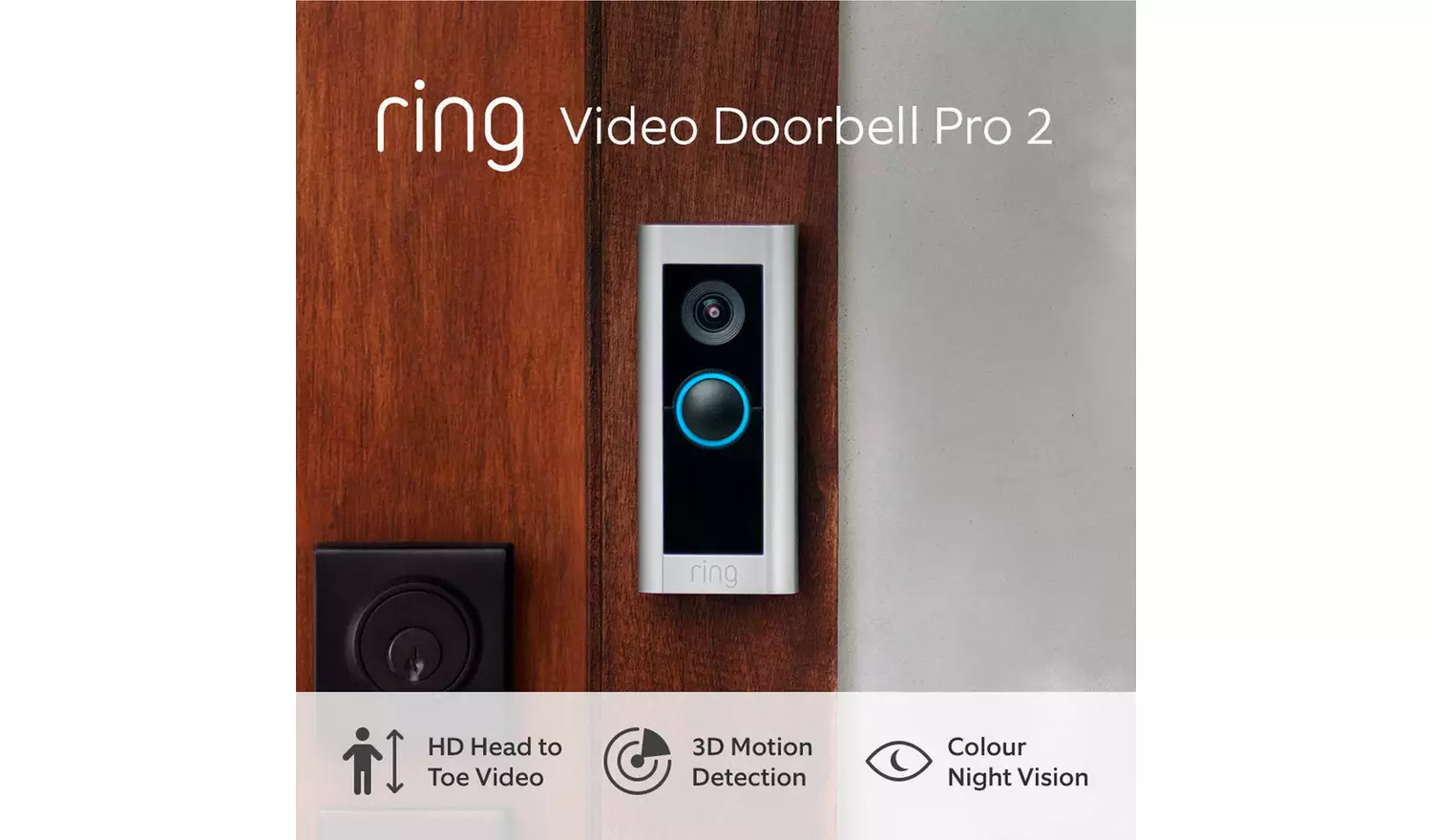 Ring Pro 2 Hardwired Video Doorbell - Silver