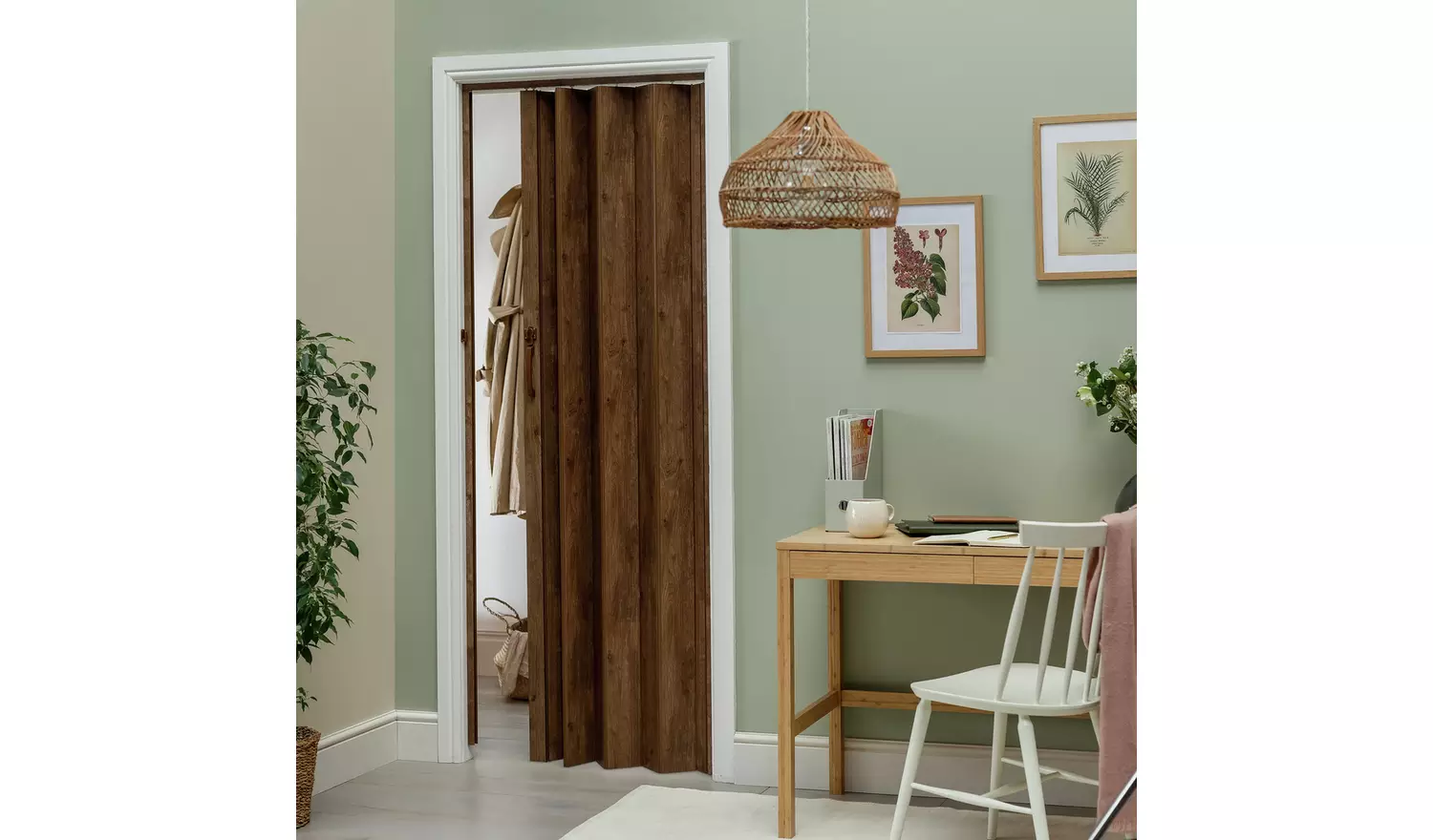Old Oak Premium Laminated Double Skin Folding Door