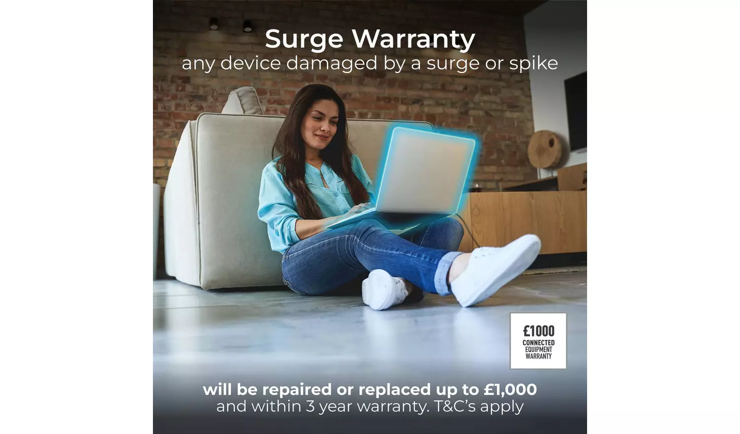 Masterplug 4 Socket 1m Surge Protected Extension Lead