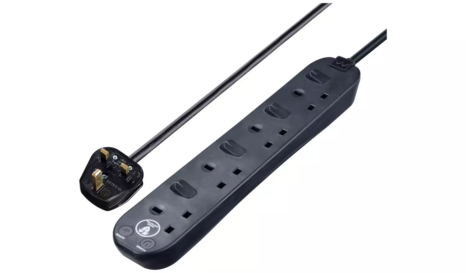 Masterplug 4 Switch Socket 1m Surge Protected Extension Lead