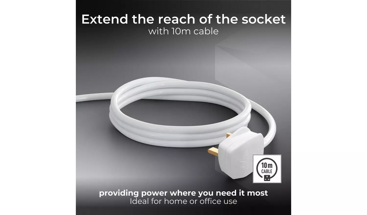 Masterplug 2 Socket 10m Extension Lead