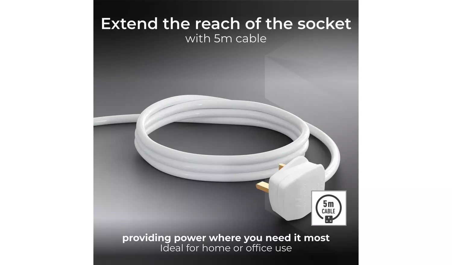 Masterplug 4 Socket 5m Extension Lead