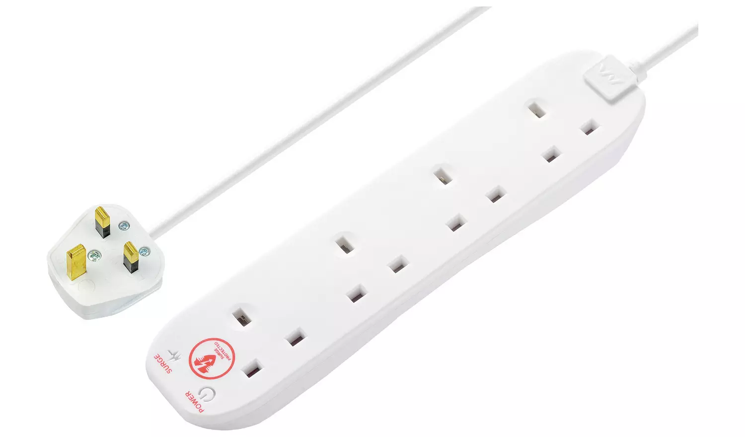 Masterplug 4 Socket 5m Surge Protected Extension Lead