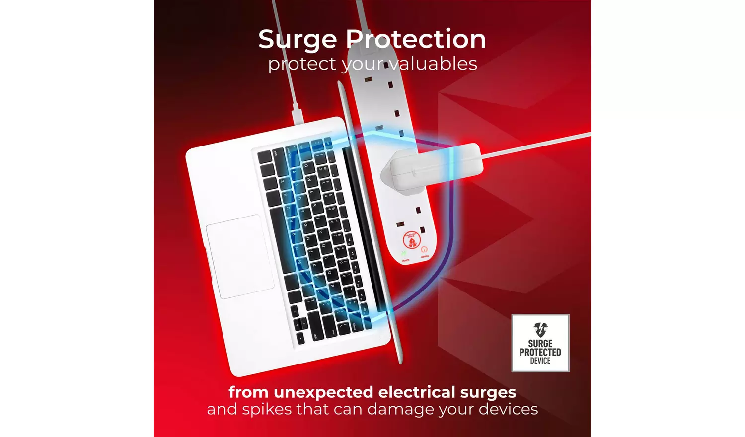 Masterplug 4 Socket 5m Surge Protected Extension Lead