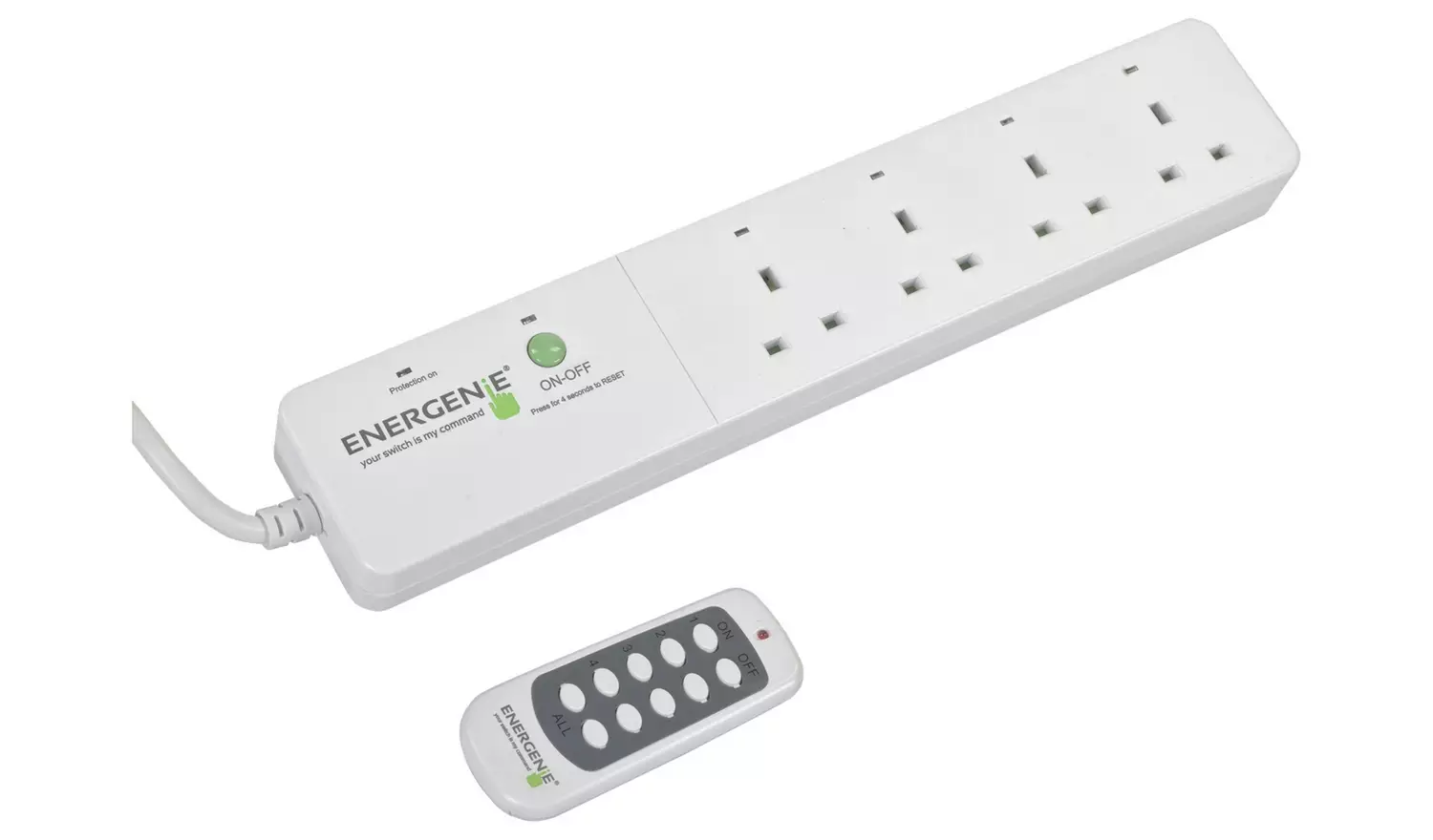 Energenie 4 Socket 1.8m Surge Protected Extension Lead