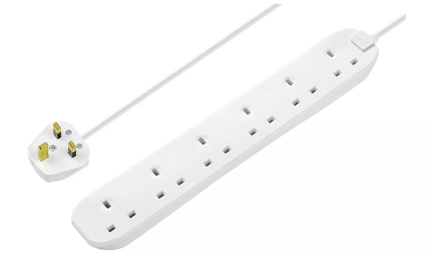 Masterplug 6 Socket 2m Extension Lead