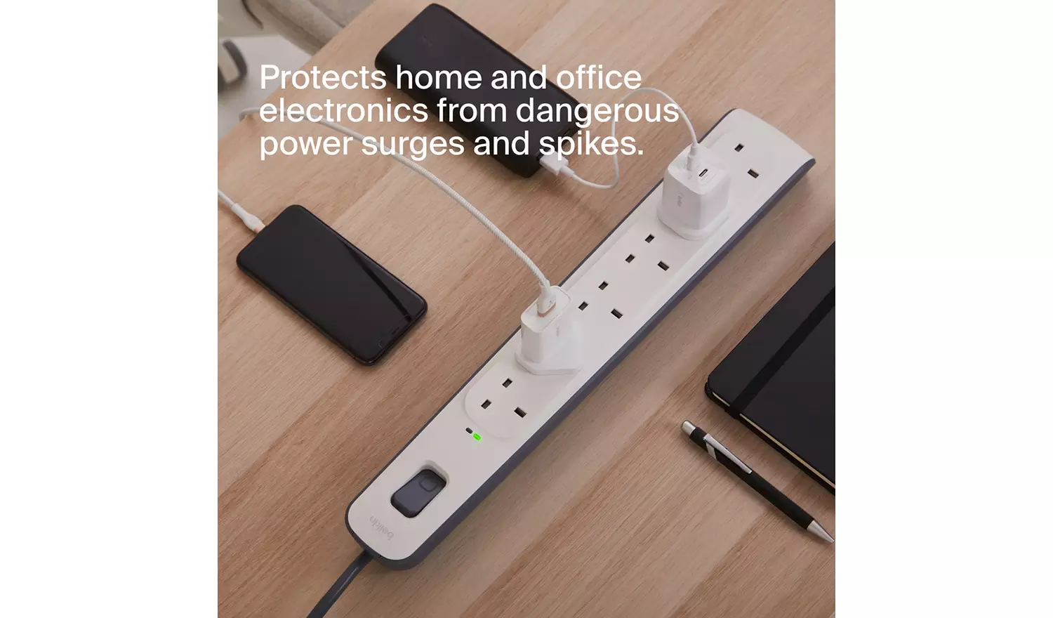 Belkin 6 Socket 2m Surge Protected Extension Lead