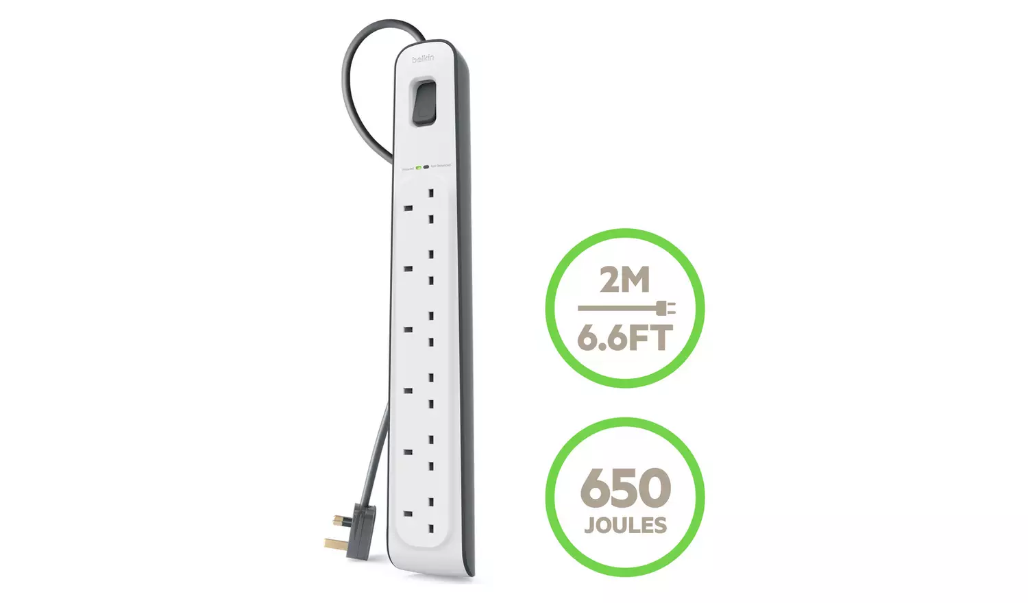 Belkin 6 Socket 2m Surge Protected Extension Lead