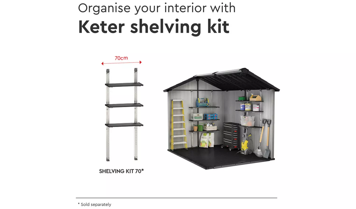Keter 70cm Shelving Kit