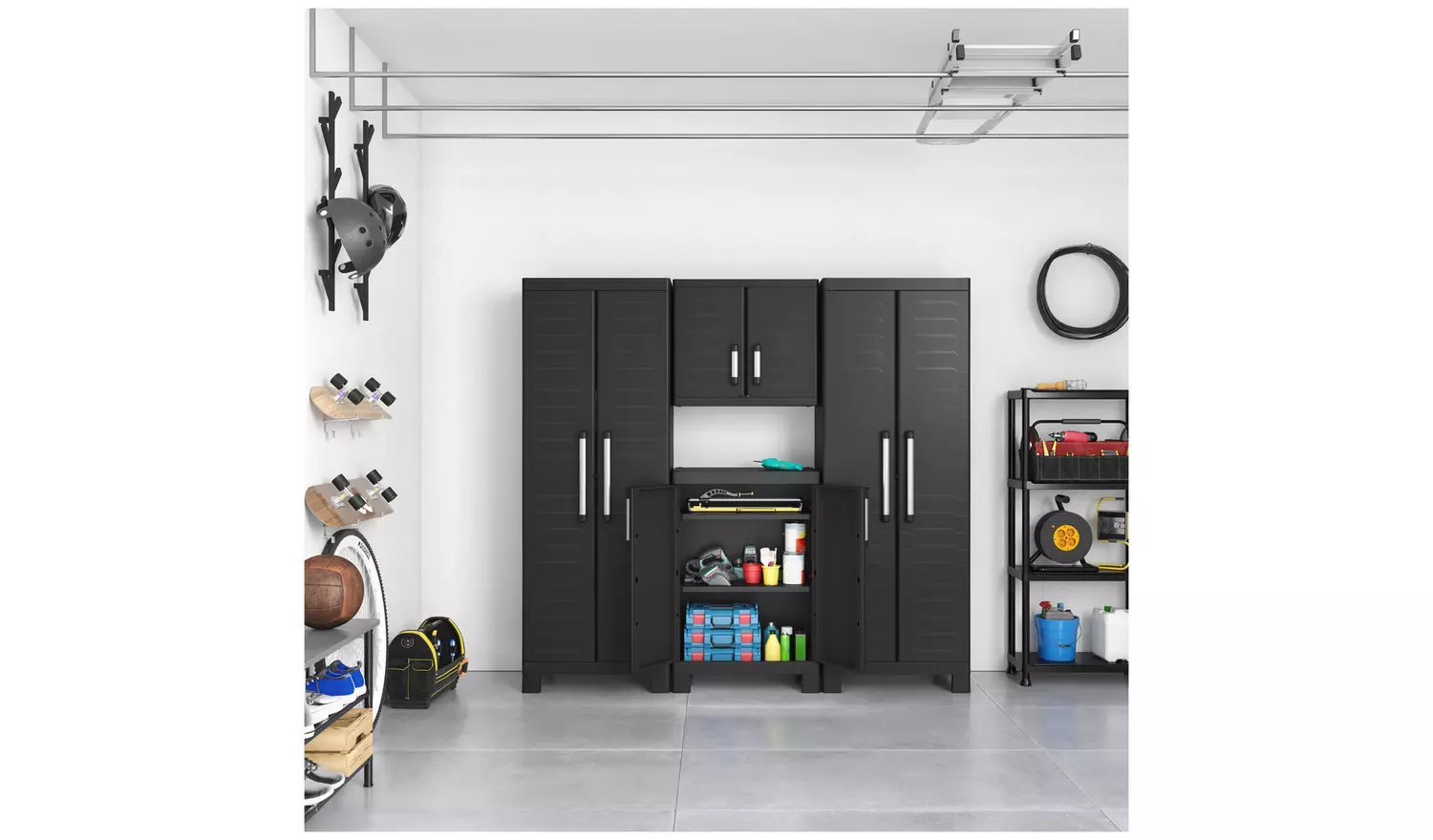 Keter Detroit Base Indoor Garage Storage Cabinet - Black