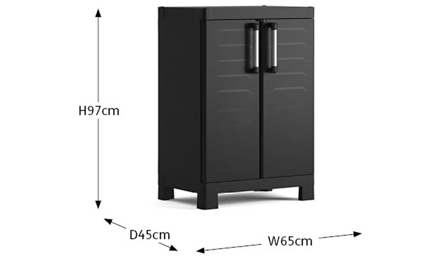 Keter Detroit Base Indoor Garage Storage Cabinet - Black