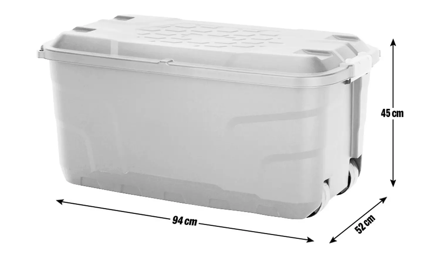 Strata 145L Heavy Duty Storage Trunk on Wheels - Black