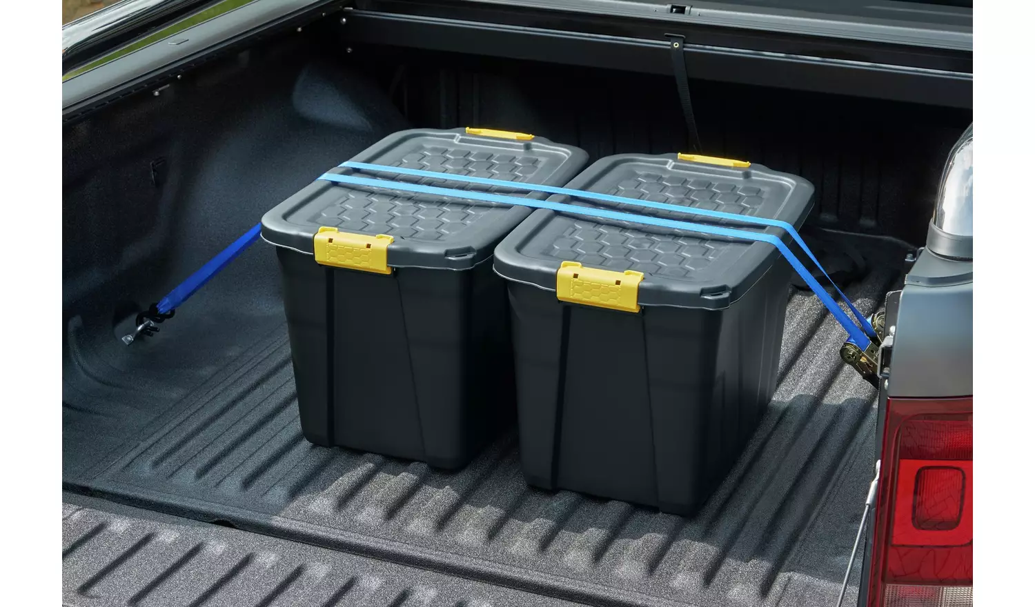Strata 60L Heavy Duty Plastic Storage Boxes with Lid - Black
