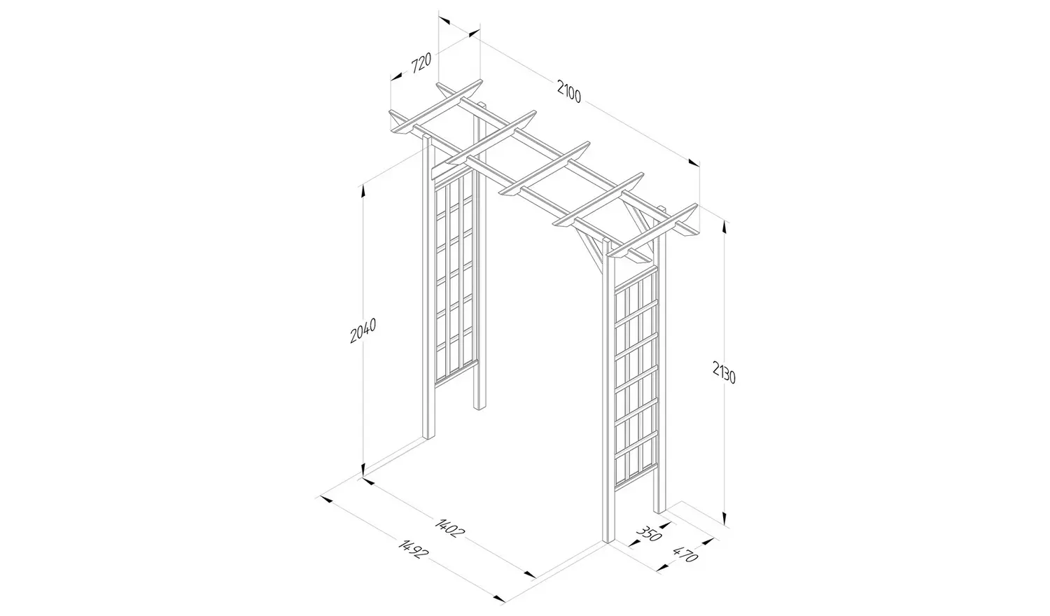 Forest Garden Classic Flat Top Pergola Arch