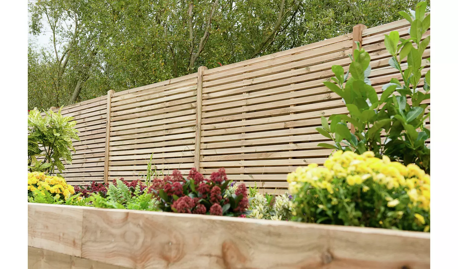 Forest Garden 6x6 Double Slatted Panel x4