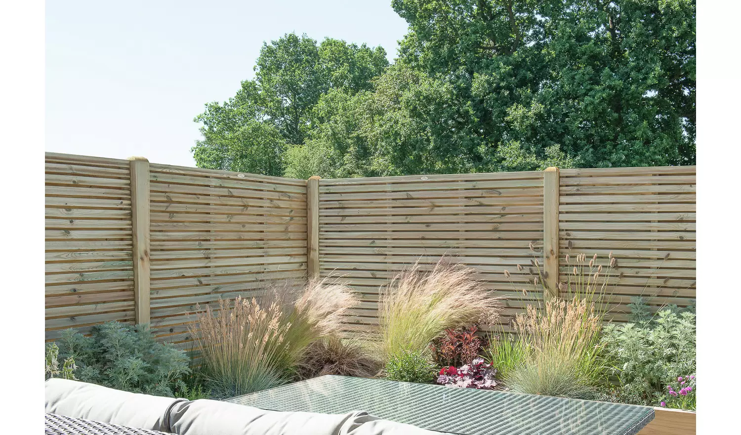 Forest Garden 6x6 Double Slatted Panel x4