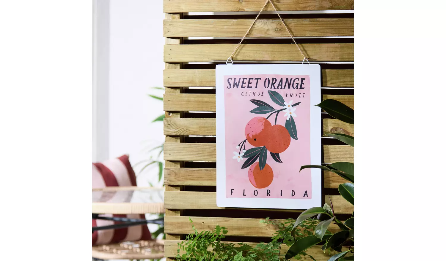 Home Metal Sweet Orange Garden Sign