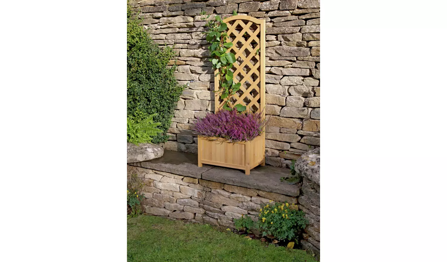 Lattice Wooden Straight Planter