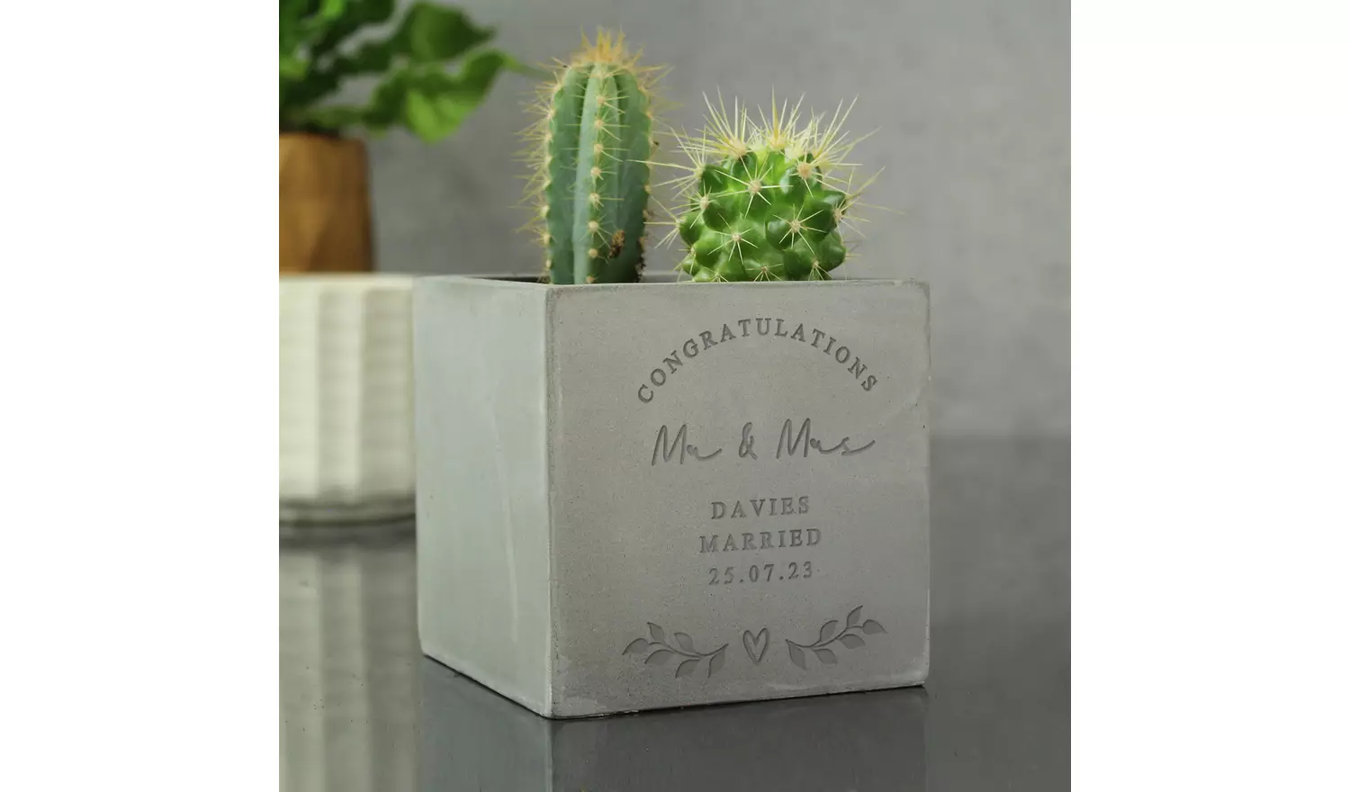 Personalised Message Concrete Plant Pot