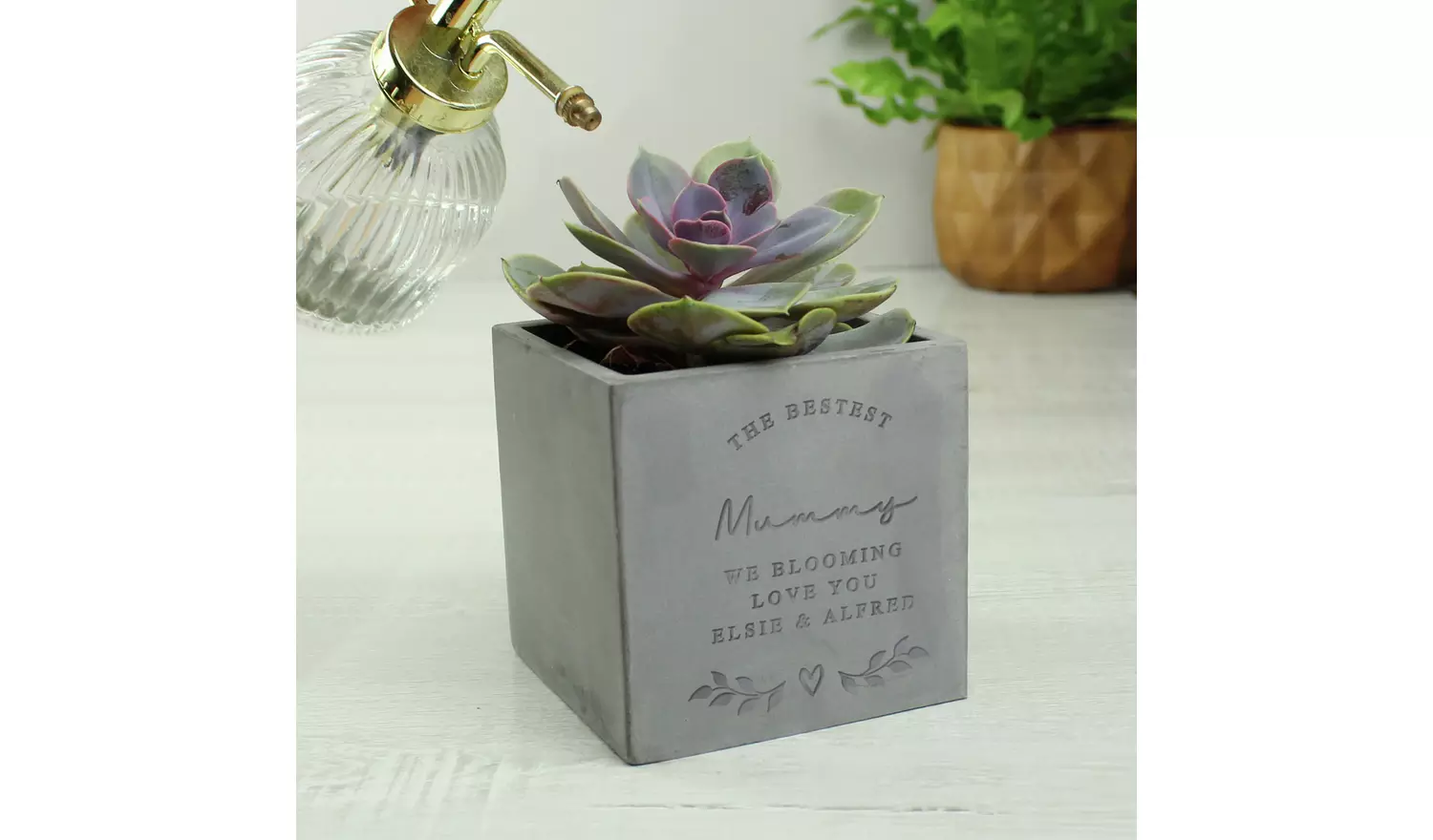 Personalised Message Concrete Plant Pot