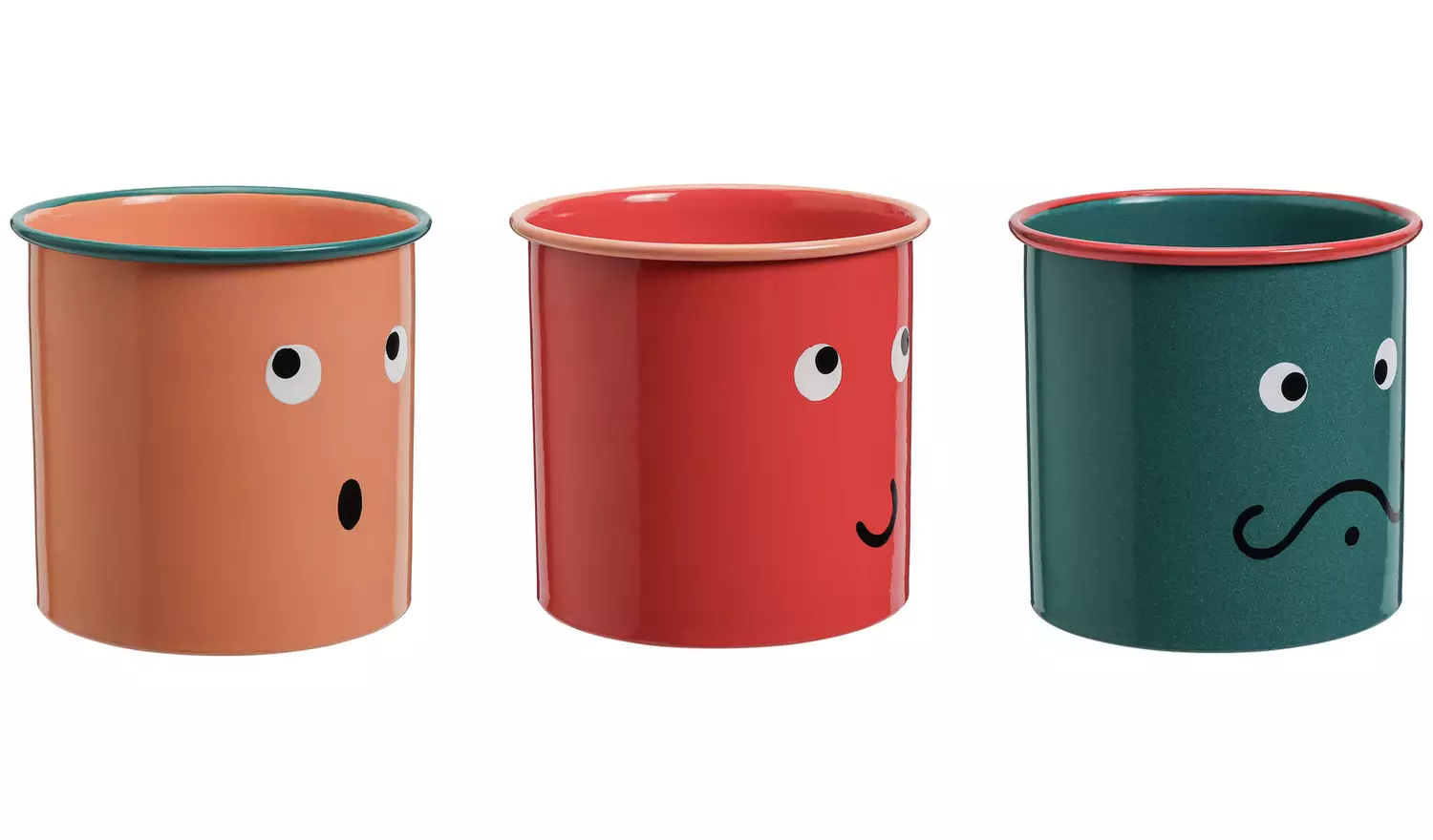 Garden by Sainsbury's Smiley Face Planter - Set of 3