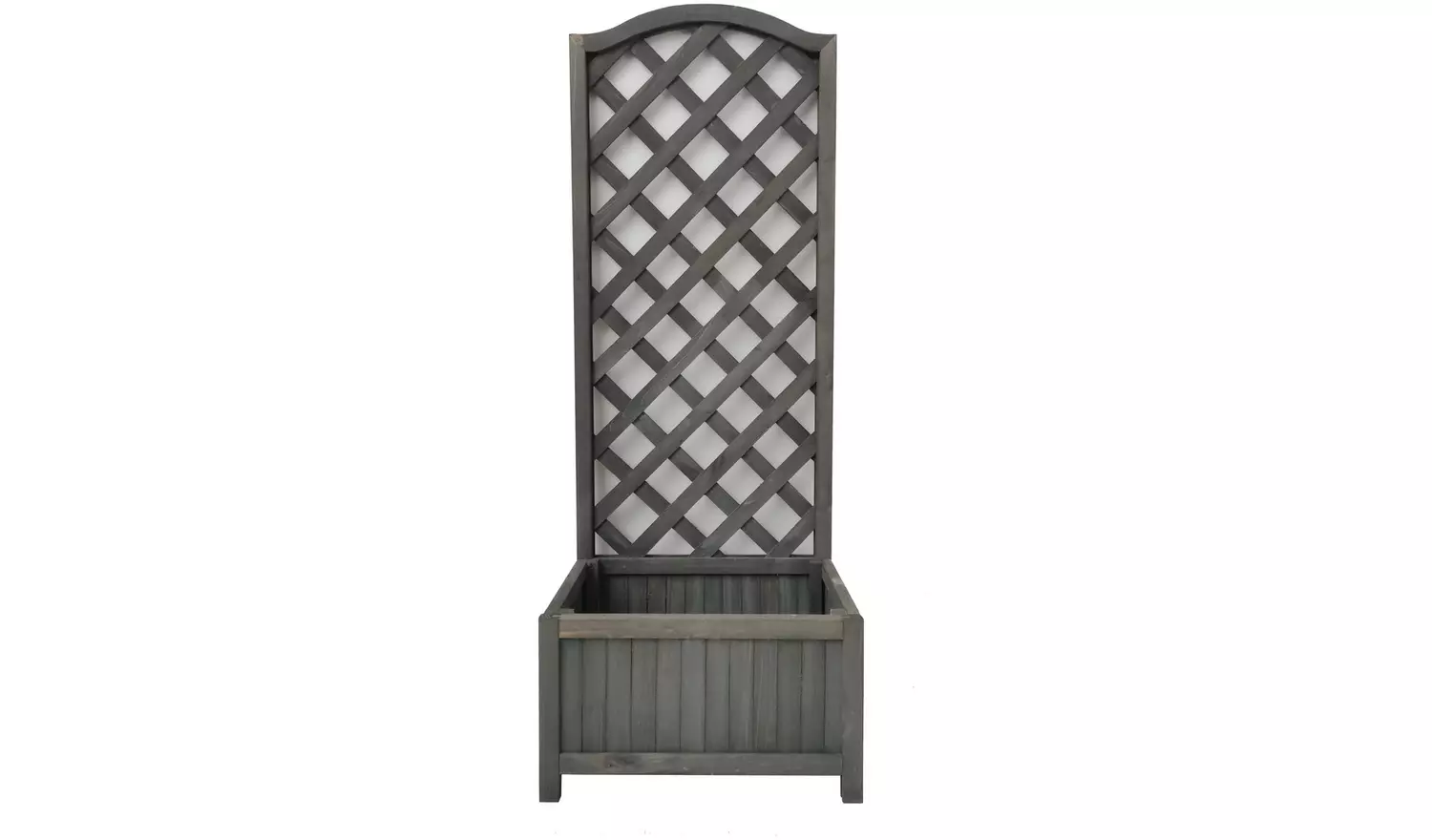 Straight Lattice Wooden Planter - Grey
