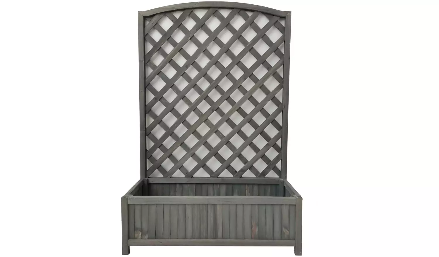 Large Lattice Wooden Planter - Grey
