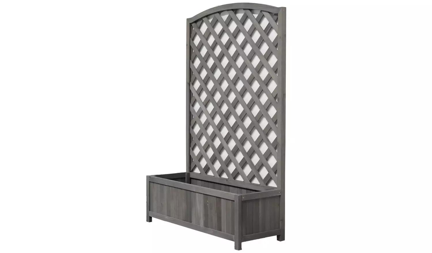 Large Lattice Wooden Planter - Grey