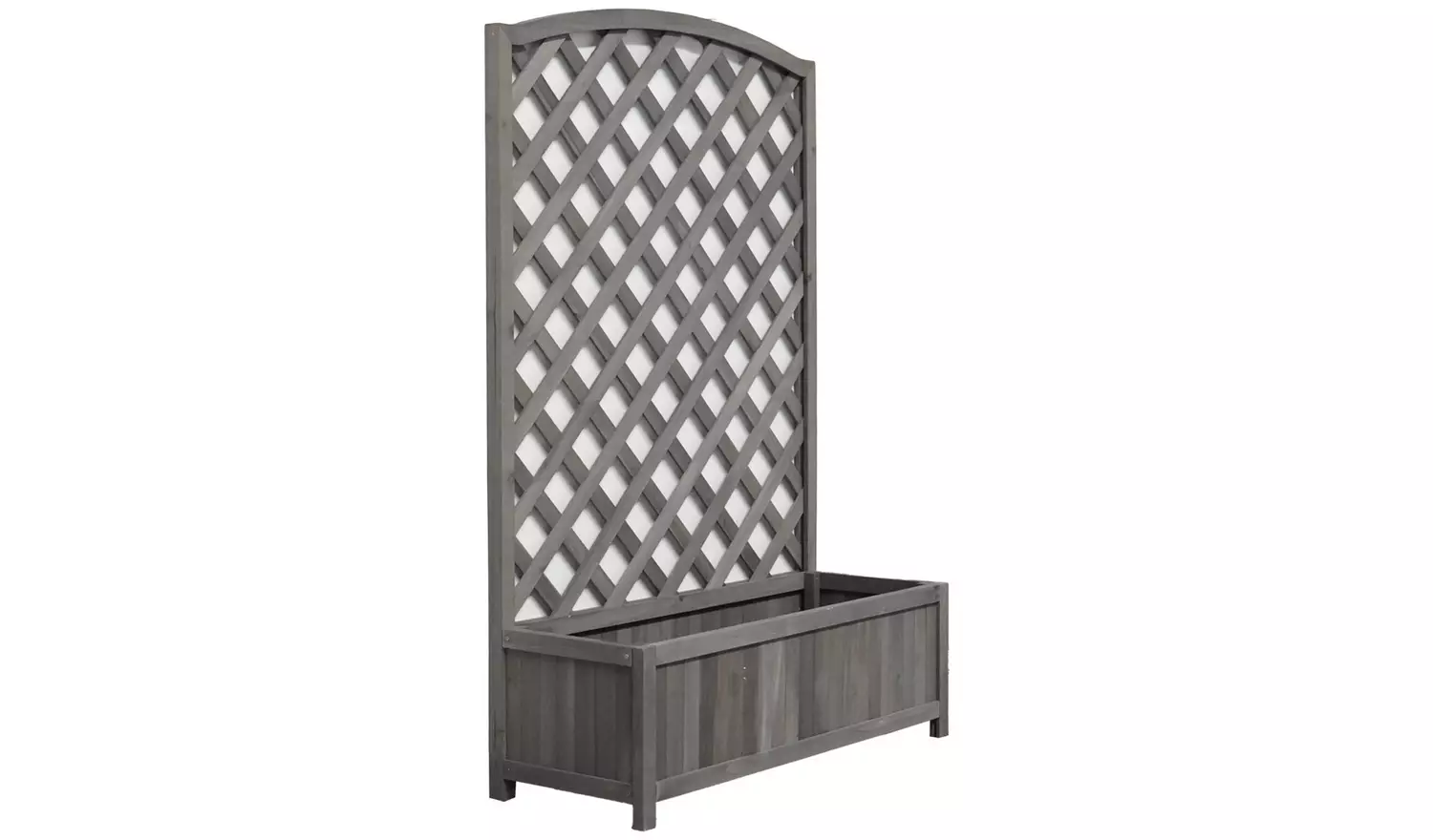 Large Lattice Wooden Planter - Grey