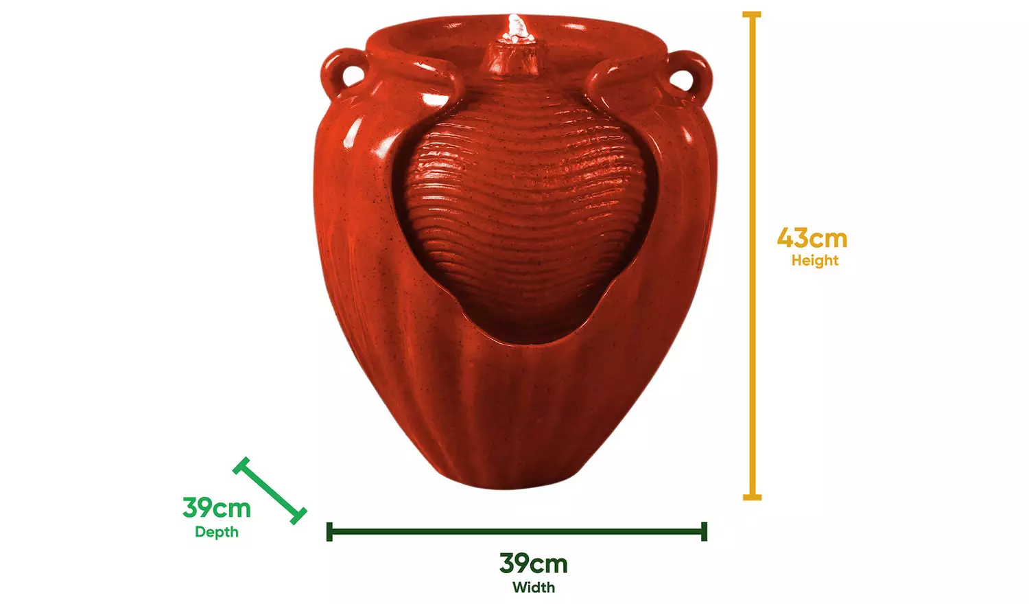 Streetwize On-Demand Solar Water Feature - Red Vase