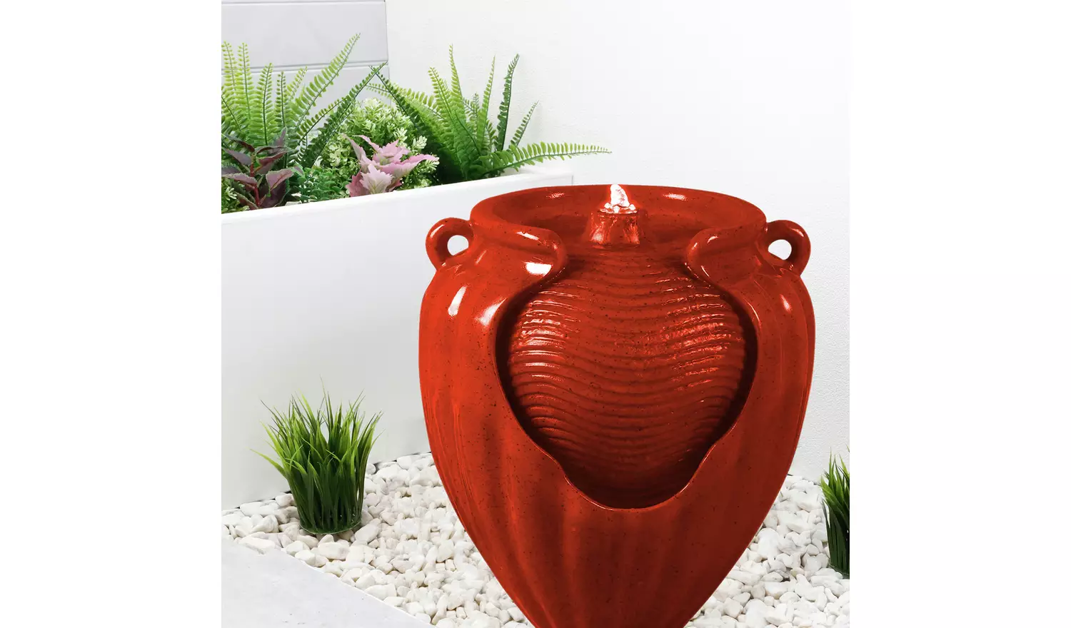 Streetwize On-Demand Solar Water Feature - Red Vase