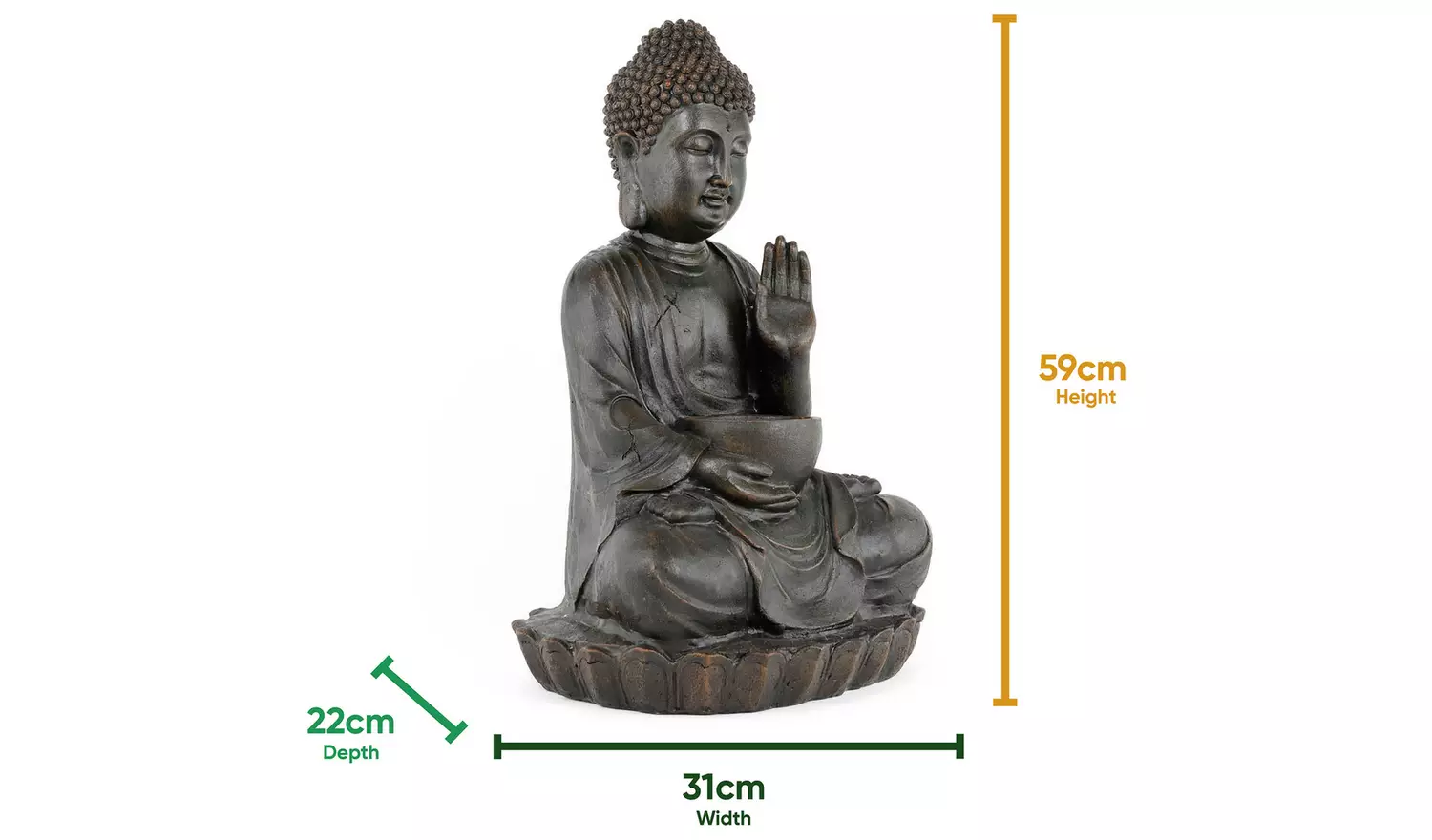 Streetwize Garden Meditating Buddha Solar Water Feature