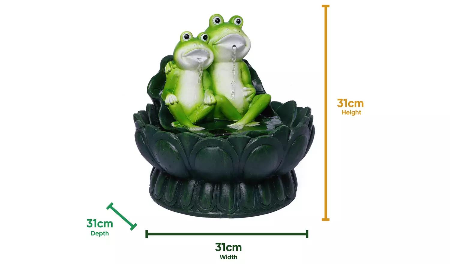 Streewize Garden Two Frogs On A Lily Pad Solar Water Feature
