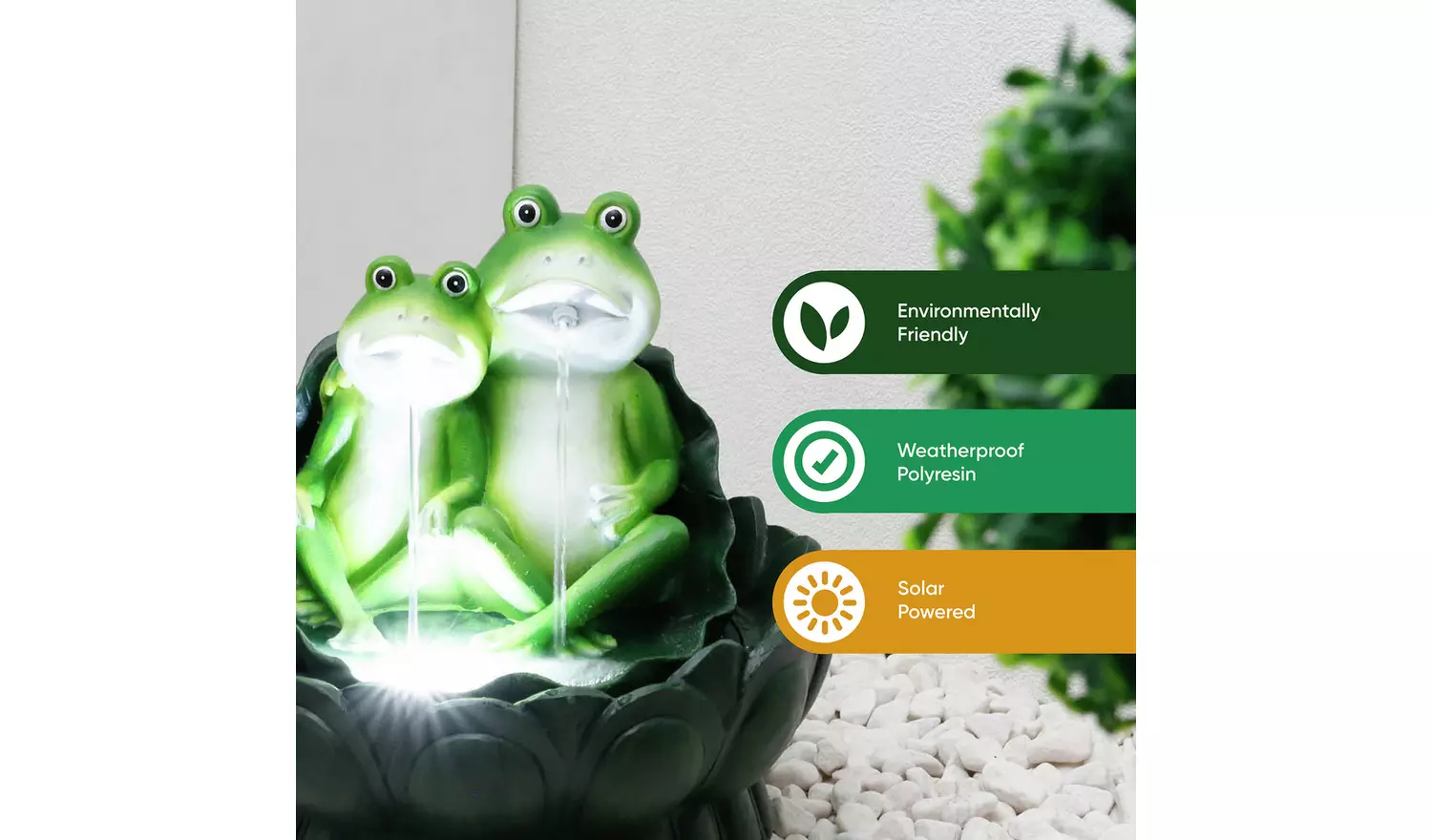 Streewize Garden Two Frogs On A Lily Pad Solar Water Feature