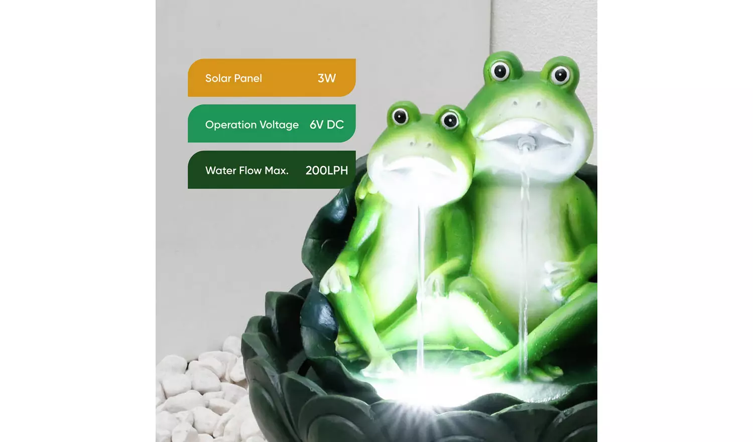 Streewize Garden Two Frogs On A Lily Pad Solar Water Feature