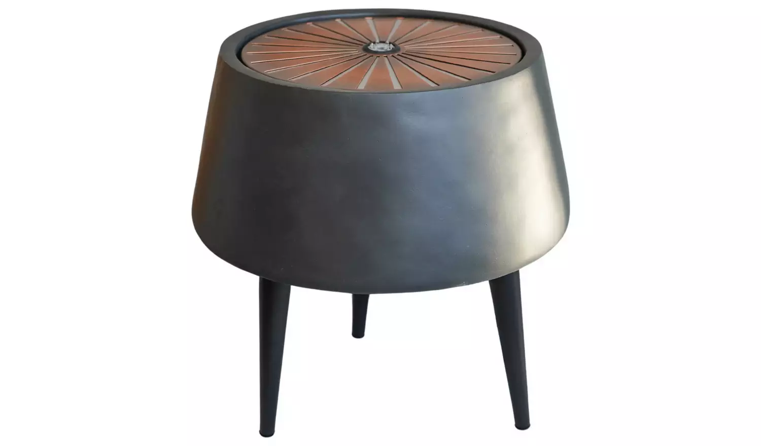 Ivyline Solis Water Feature with Light Display - Charcoal