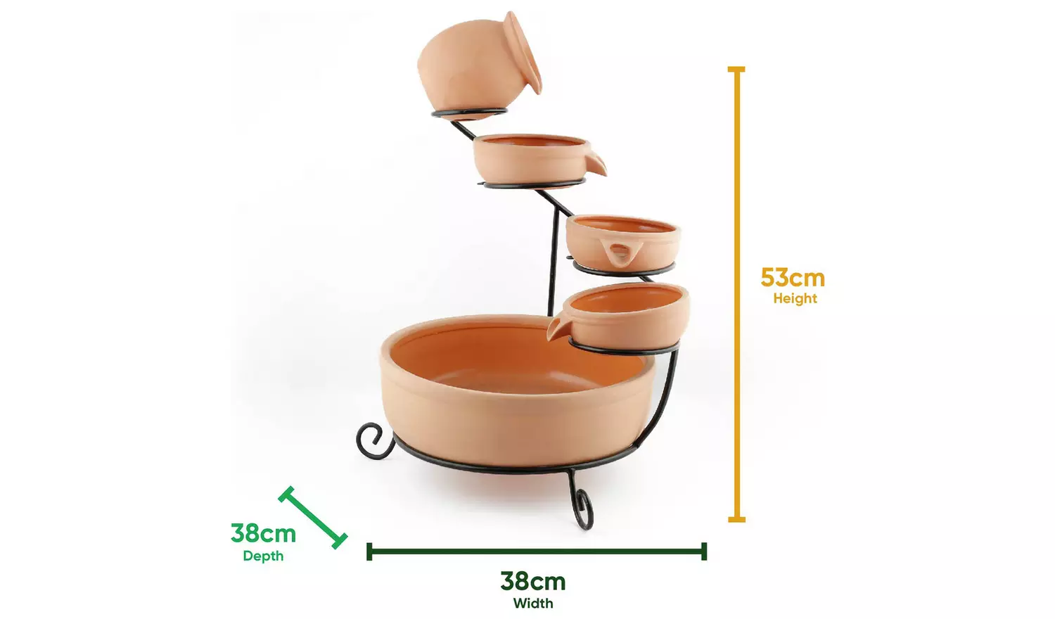 Streetwize Solar-Powered Water Feature - Terracotta Pots