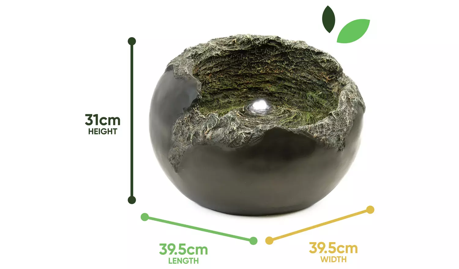 Streetwize Solar-Powered Garden Water Feature - Rock Bowl
