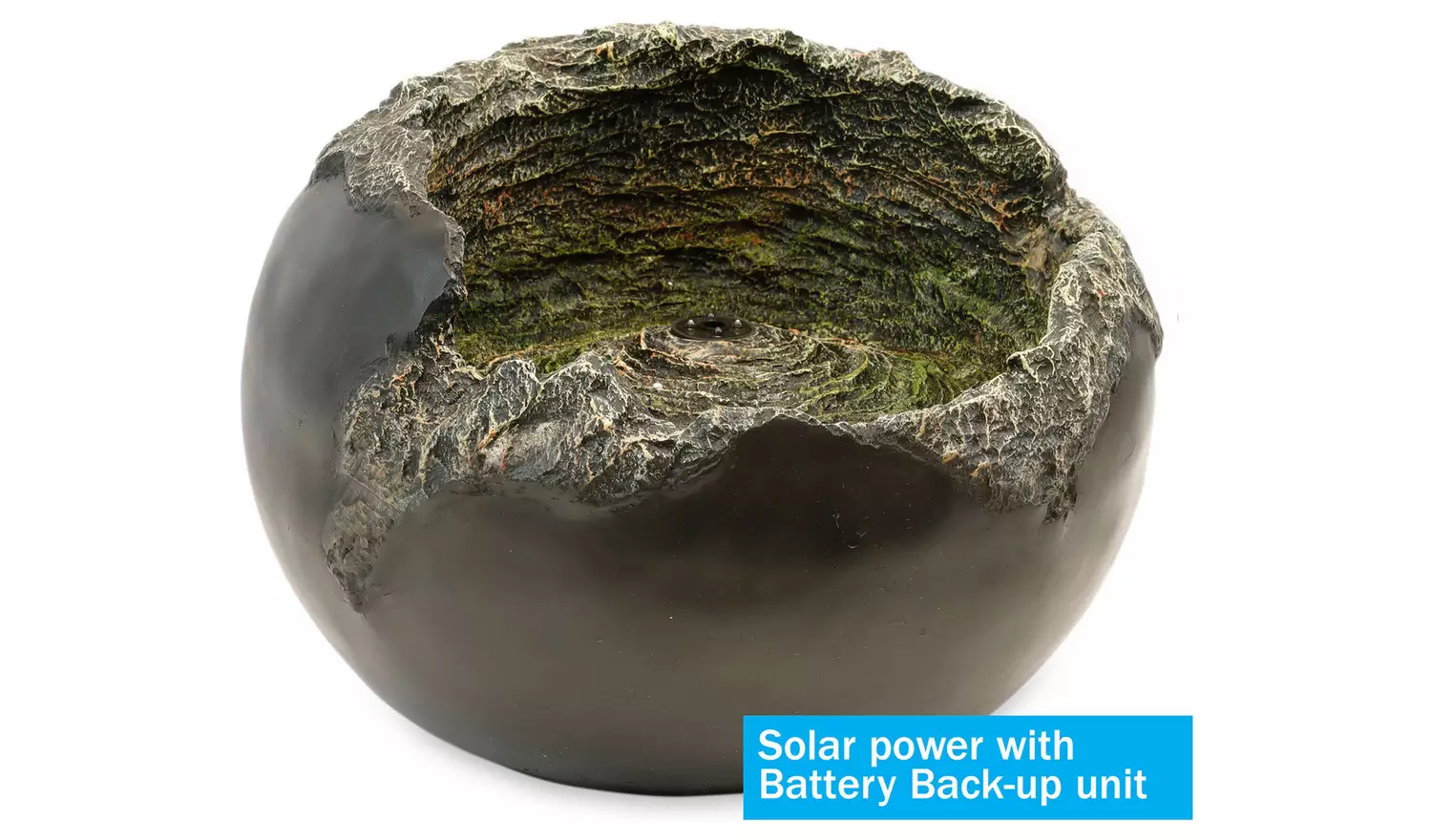 Streetwize Solar-Powered Garden Water Feature - Rock Bowl