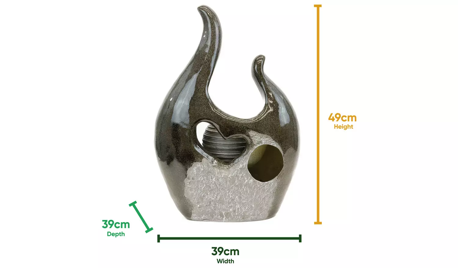 Streetwize Solar-Powered Garden Water Feature Marble Effect