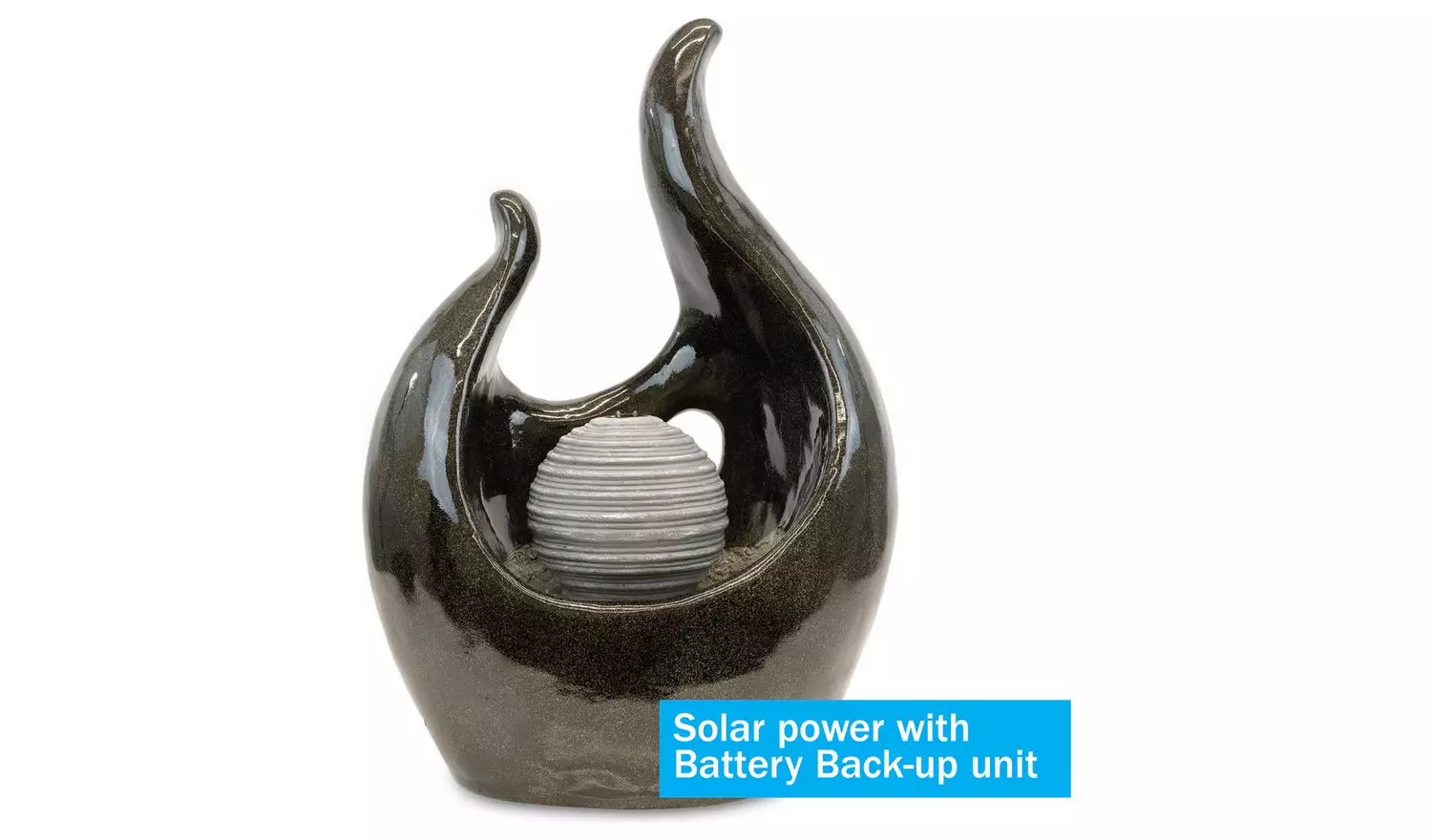 Streetwize Solar-Powered Garden Water Feature Marble Effect