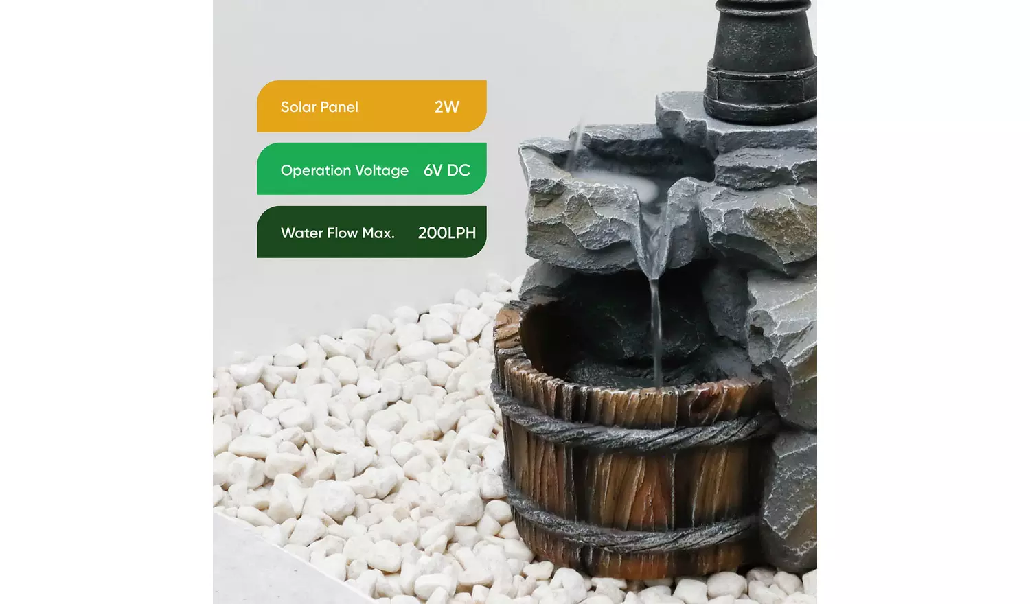 Streetwize Solar Powered Garden Water Feature Hand Pump Well