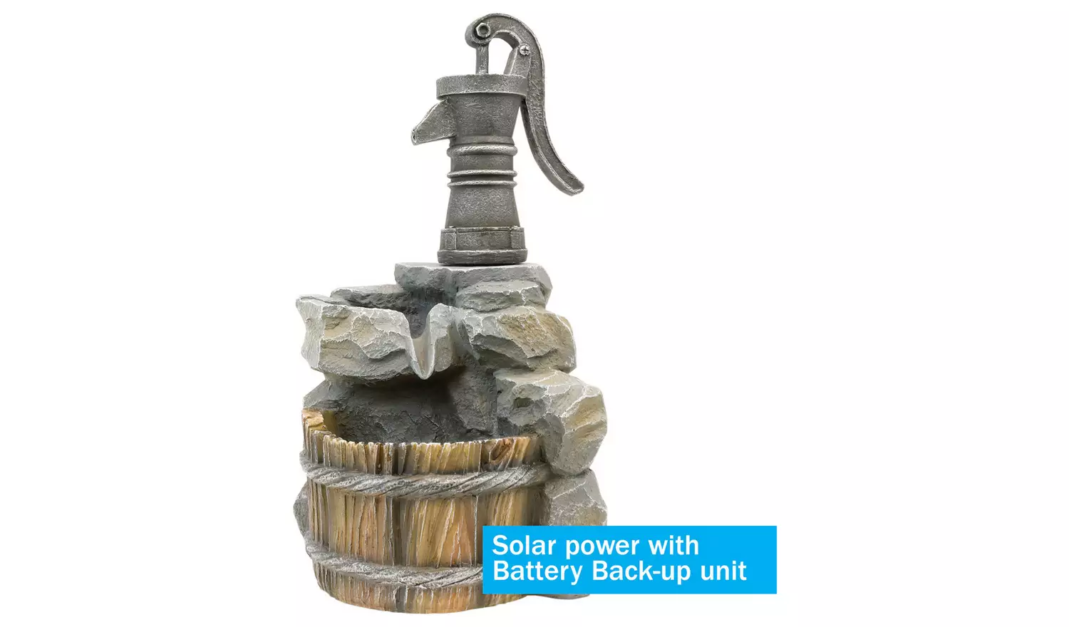 Streetwize Solar Powered Garden Water Feature Hand Pump Well