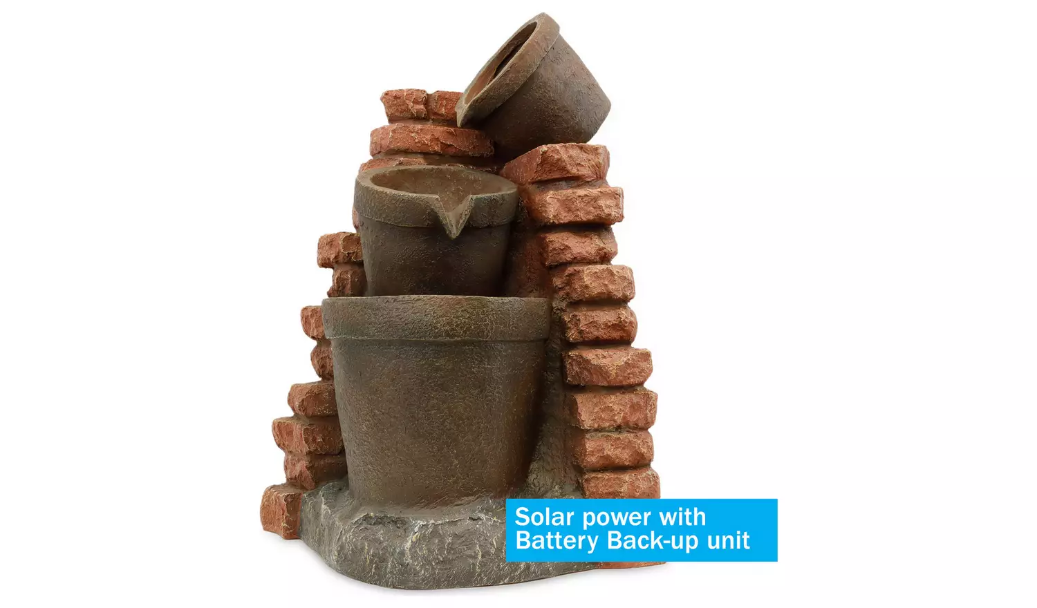 Streetwize Solar-Powered Garden Water Feature Brick Wall