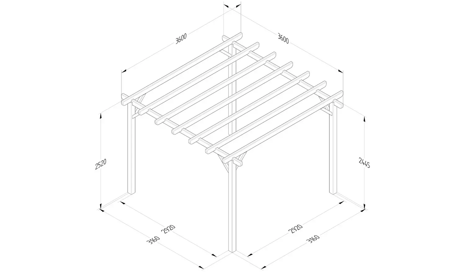 Forest Garden 3.6 x 3.6m Pergola