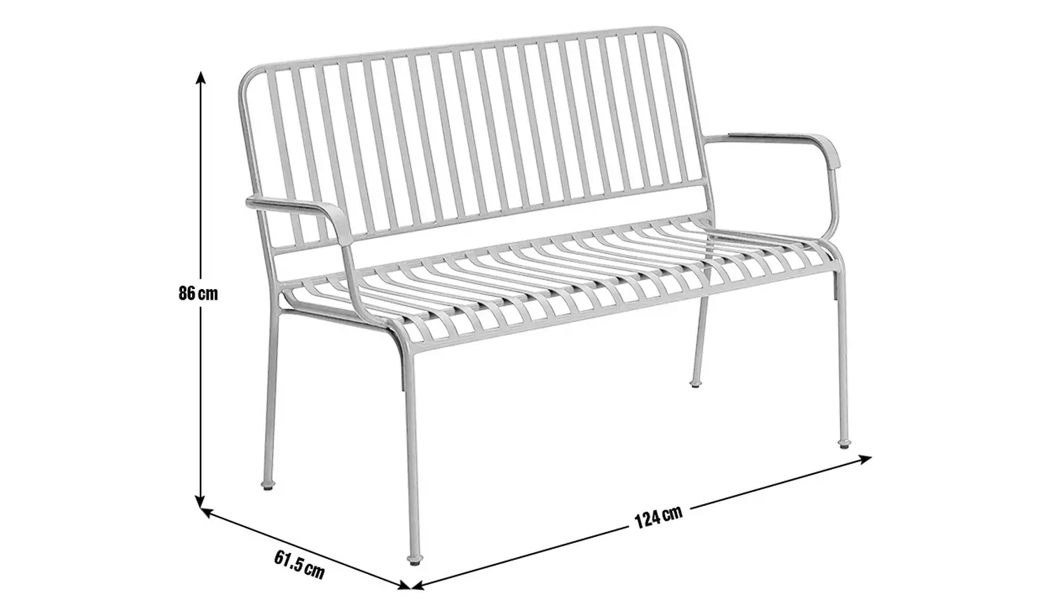 Habitat Indu 2 Seater Metal Garden Bench - Red