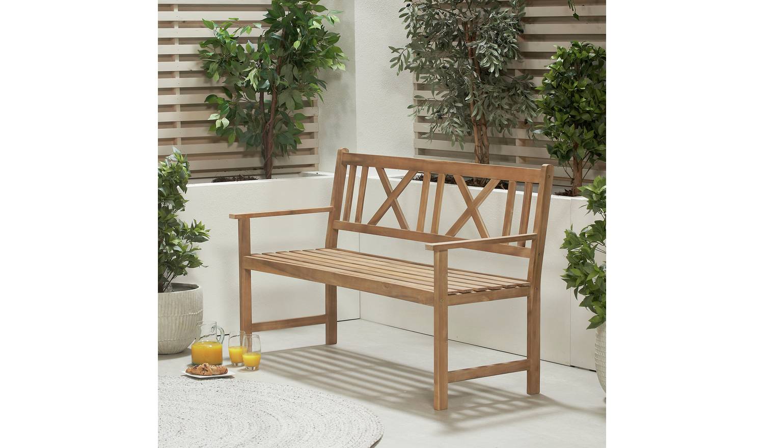 Pacific Cambridge 3 Seater Wooden Garden Bench - Natural
