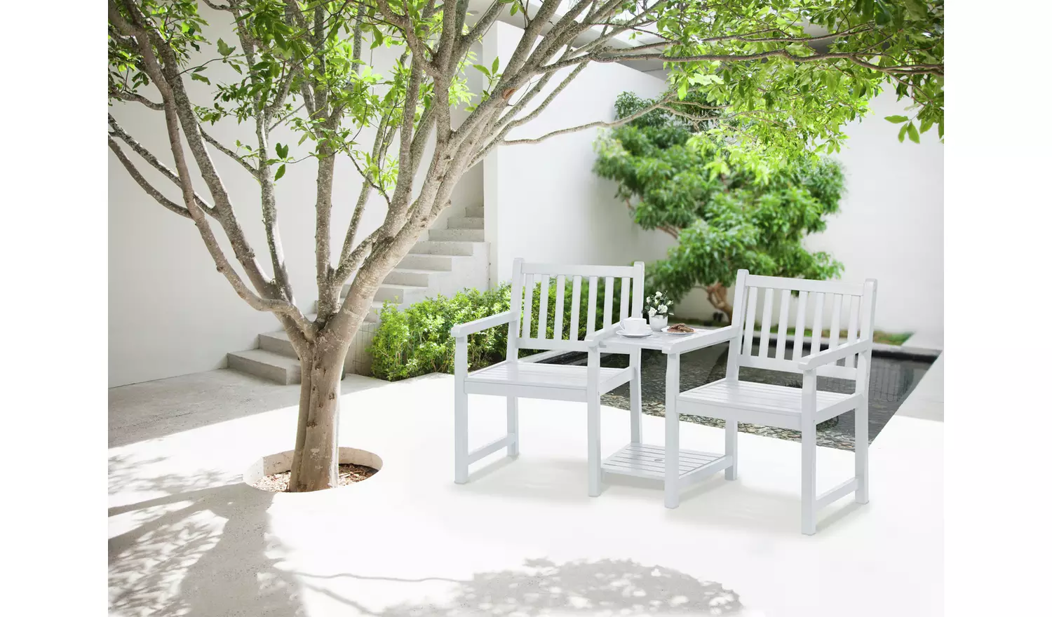 Greenhurst Danesford Wooden Garden Love Seats - Grey