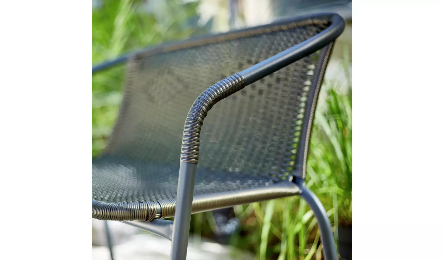 Argos Home 2 Seater Steel & Wicker Effect Garden Bench-Brown