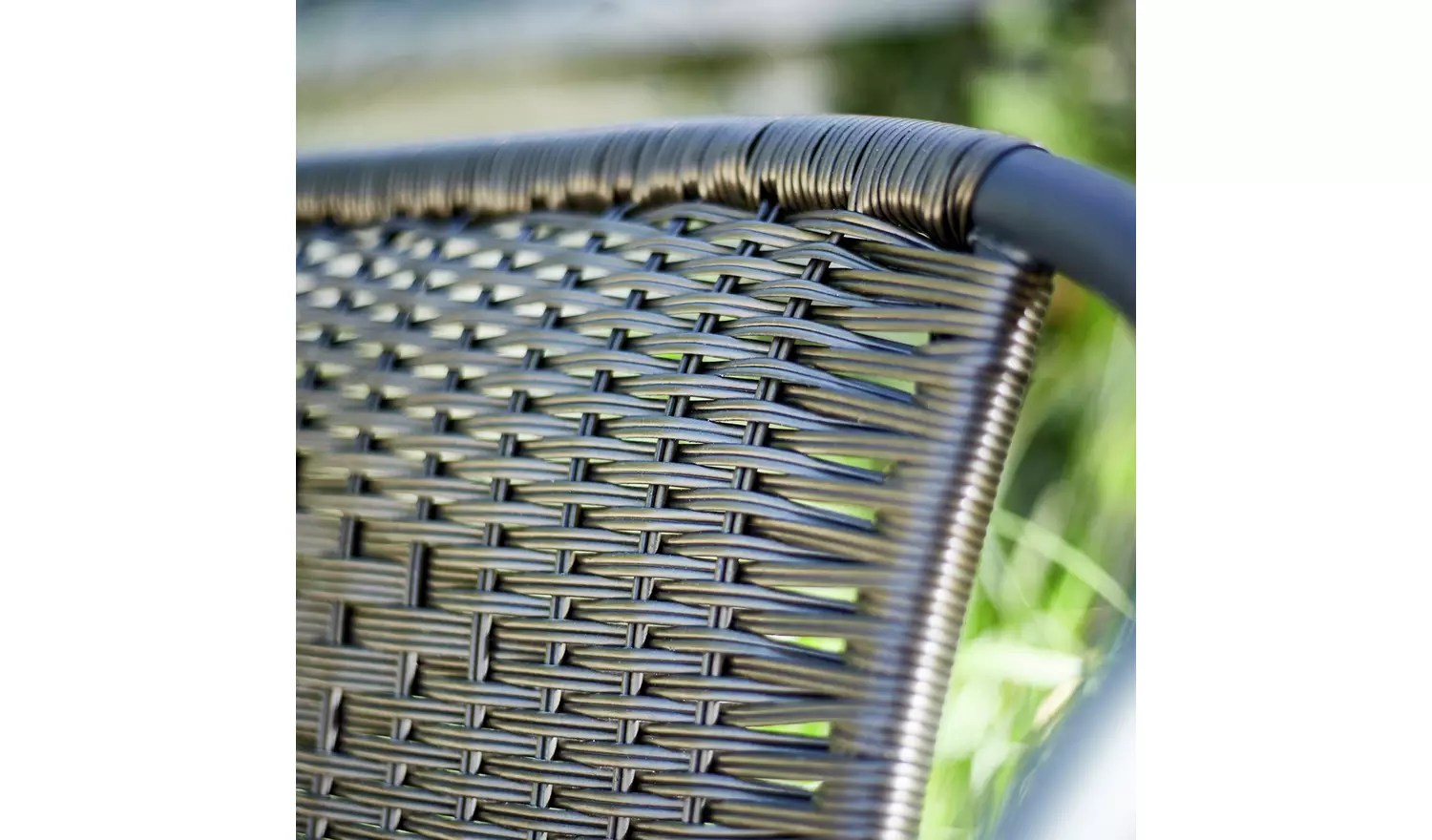 Argos Home 2 Seater Steel & Wicker Effect Garden Bench-Brown